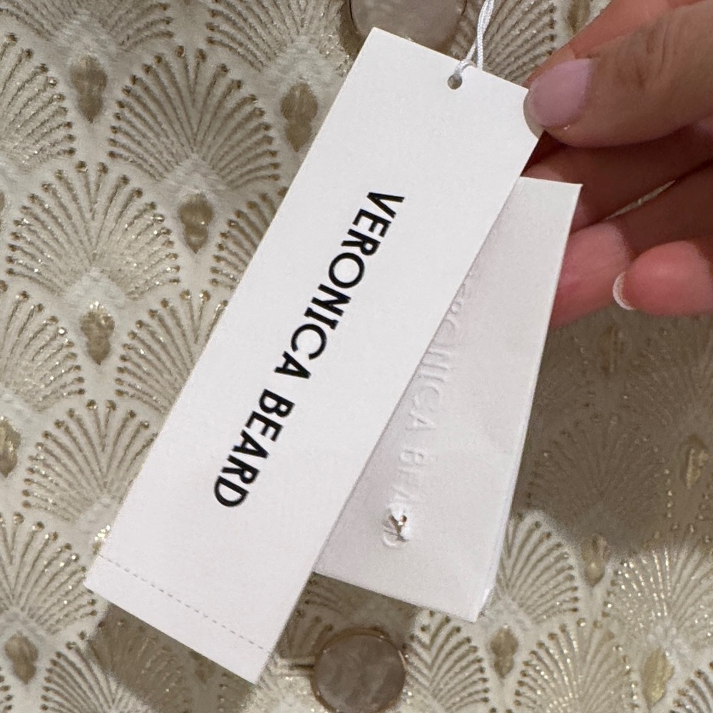 Veronica Beard Beige Patterned Button Vest NWT - image 2